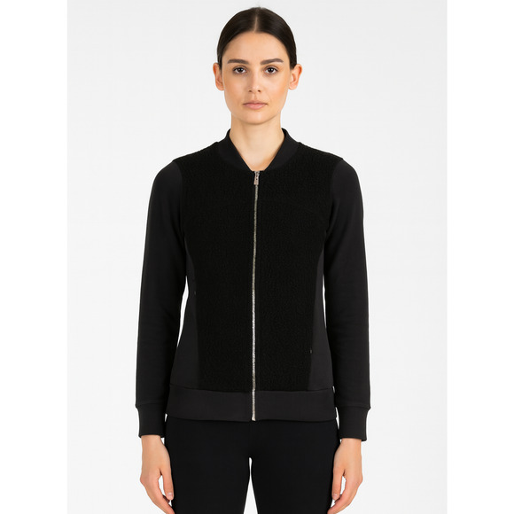 Lululemon Stand Out Sherpa Bomber Jacket Full Zip Black Athletic Size 6 - Picture 1 of 10